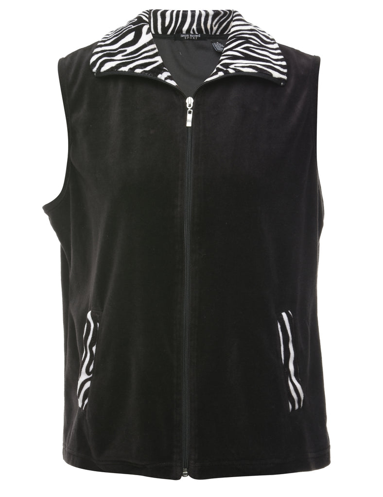 Black Track Top - L