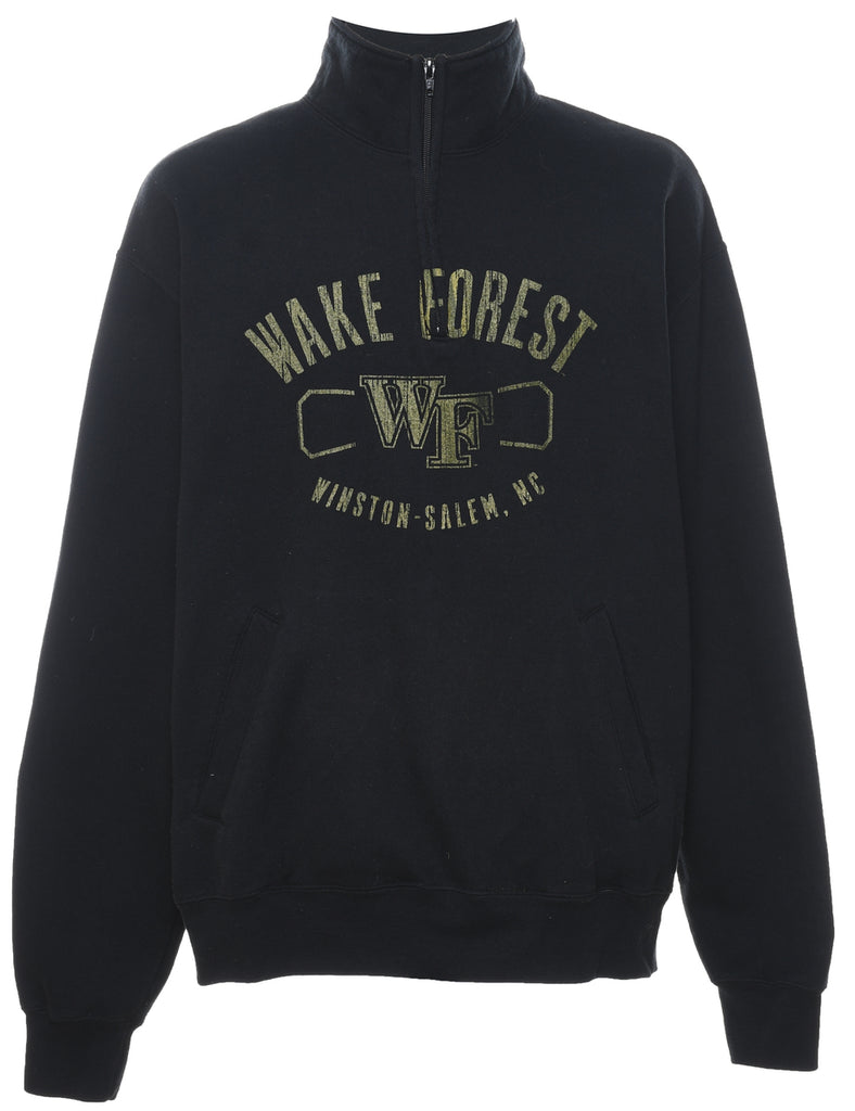 Black Wake Forrest Quarter-Zip Sweatshirt  - XL