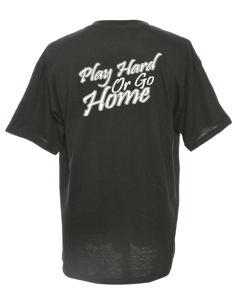 Black & White Printed Sports T-shirt - L