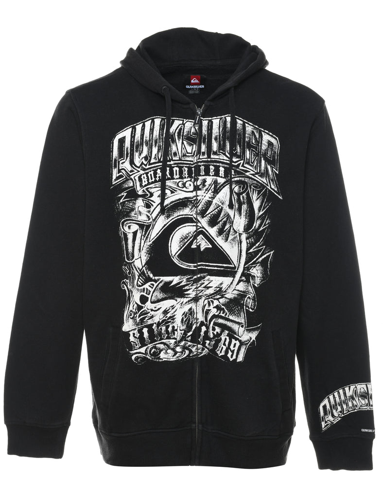 Black & White Quicksilver Hooded Sweatshirt  - L