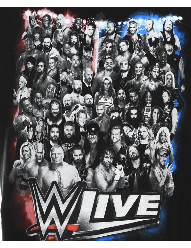 Black WWE Live Printed T-shirt - L