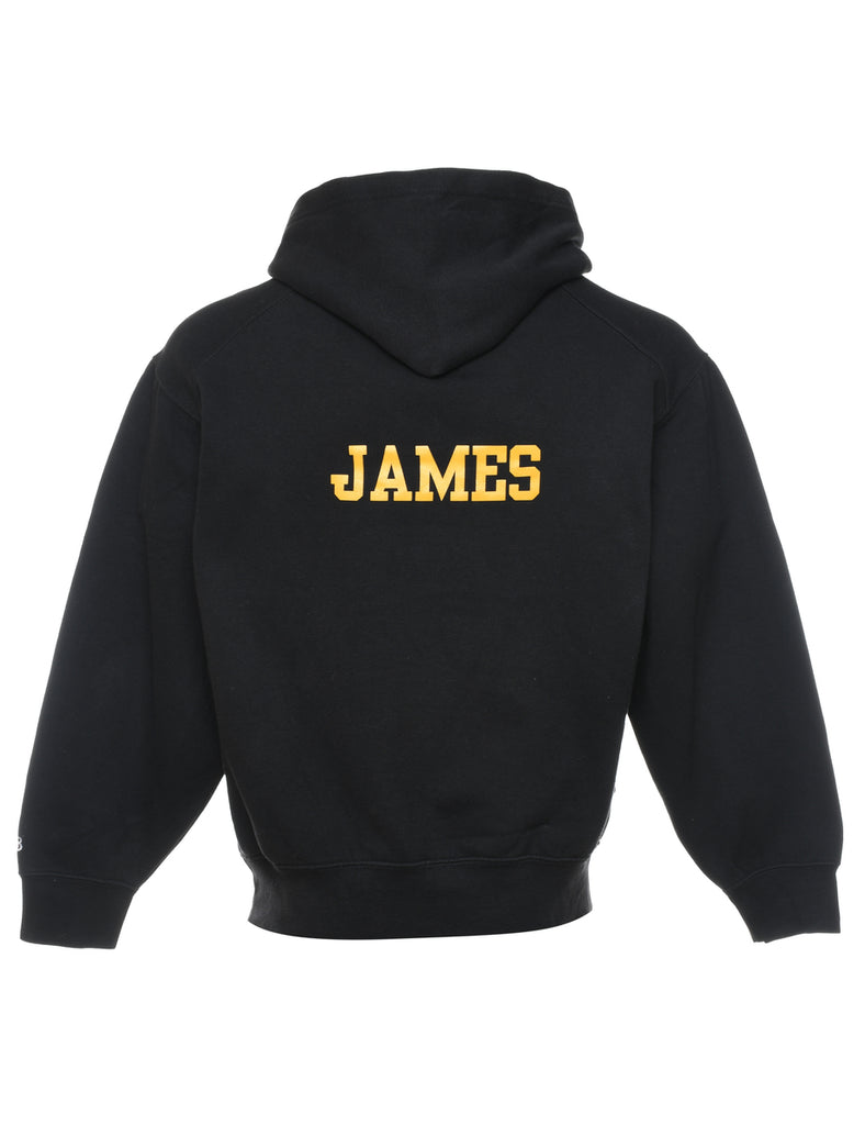 Black  & Yellow Basketball Design Printed Hoodie - M