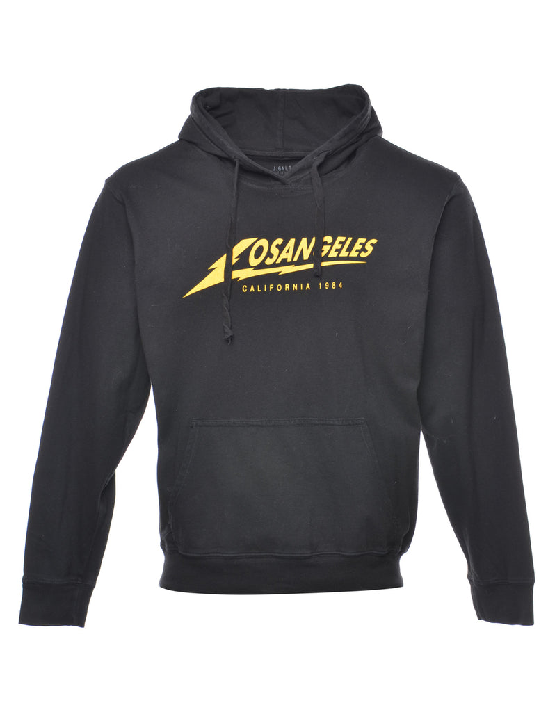 Black & Yellow California Printed Hoodie - M