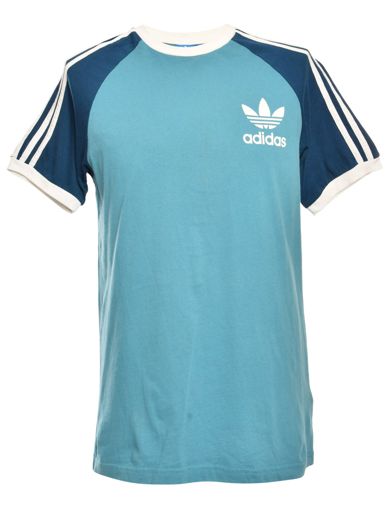Blue Adidas Printed T-shirt - M