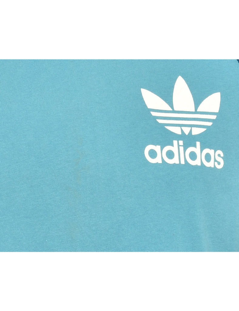 Blue Adidas Printed T-shirt - M