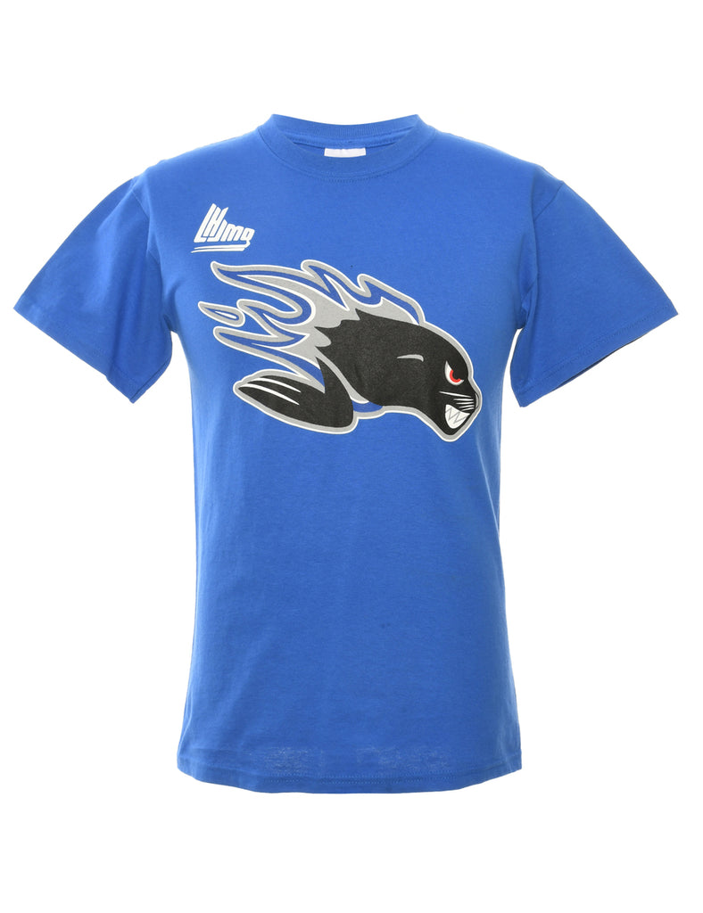 Blue Gildan Printed T-shirt - S