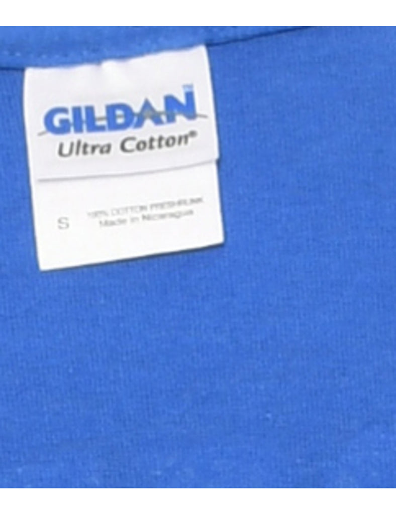 Blue Gildan Printed T-shirt - S