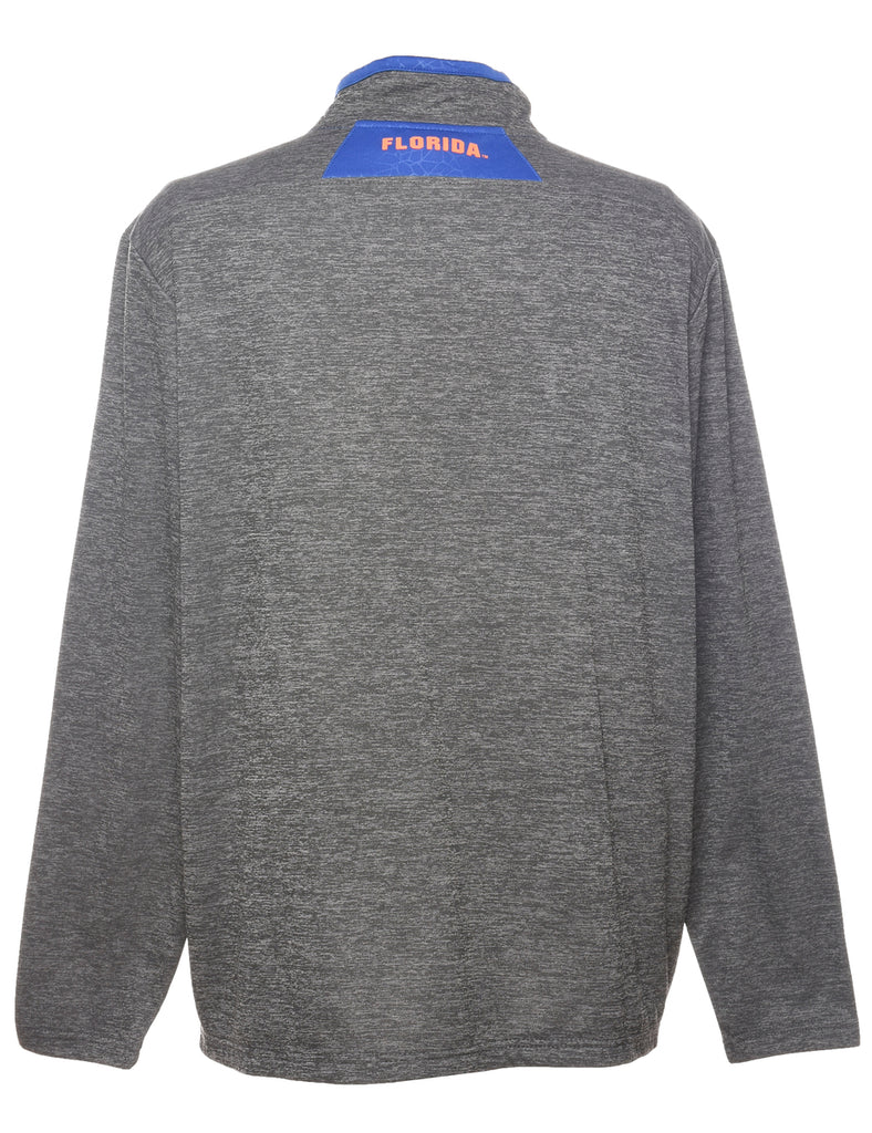 Blue & Grey Contrast Quarter-Zip Sweatshirt - XL