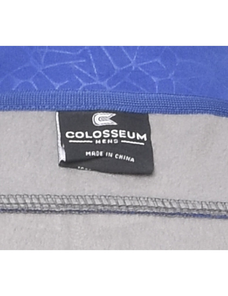 Blue & Grey Contrast Quarter-Zip Sweatshirt - XL