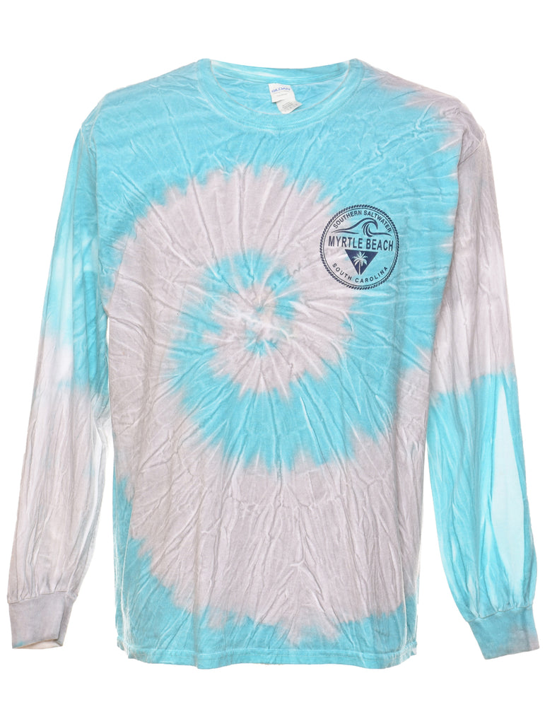Blue & Grey Myrtle Beach South Carolina Tie Dye T-shirt - L