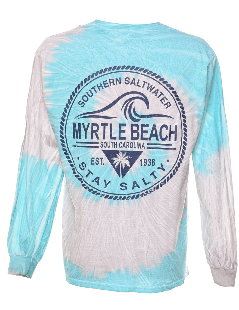 Blue & Grey Myrtle Beach South Carolina Tie Dye T-shirt - L
