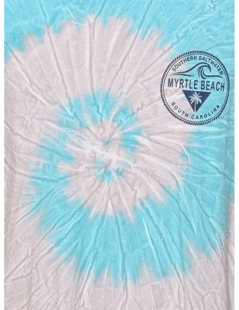 Blue & Grey Myrtle Beach South Carolina Tie Dye T-shirt - L