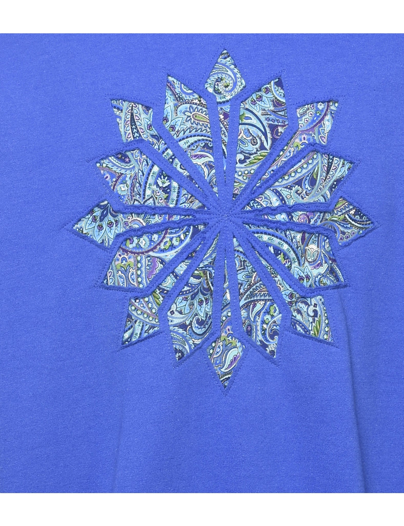 Blue Patterned Sweatshirt  - XL