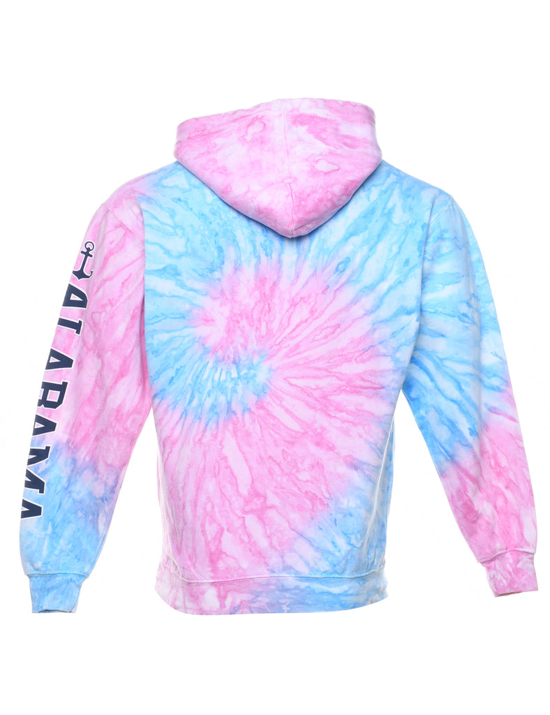 Blue & Pink Tie-Dye Alabama Hoodie - S