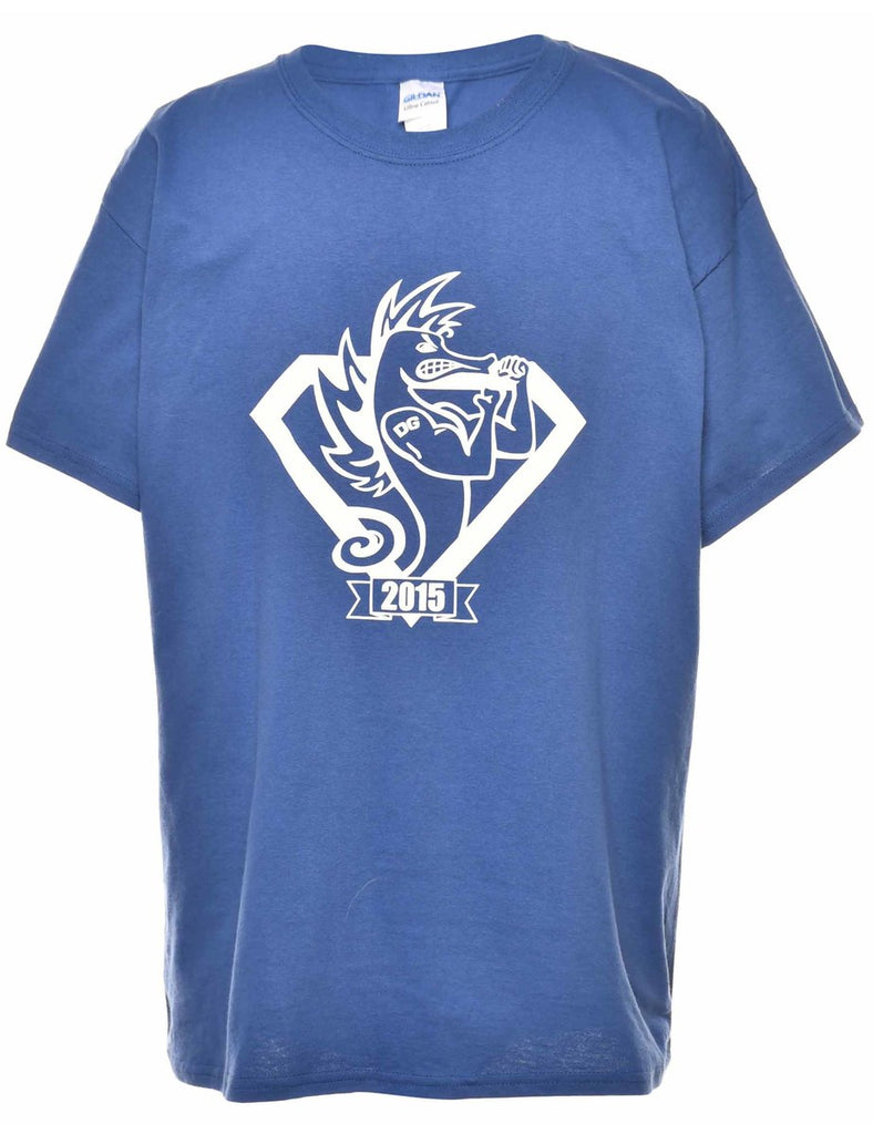 Blue Printed T-shirt - L