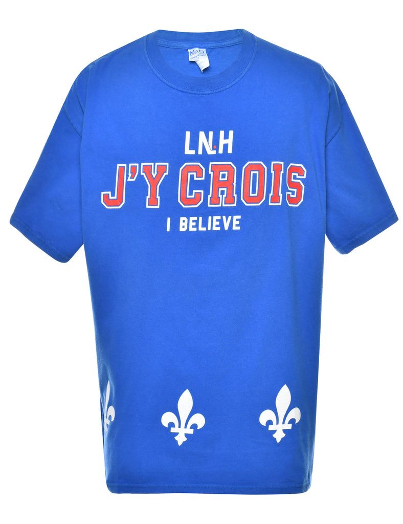 Blue Printed T-shirt - L