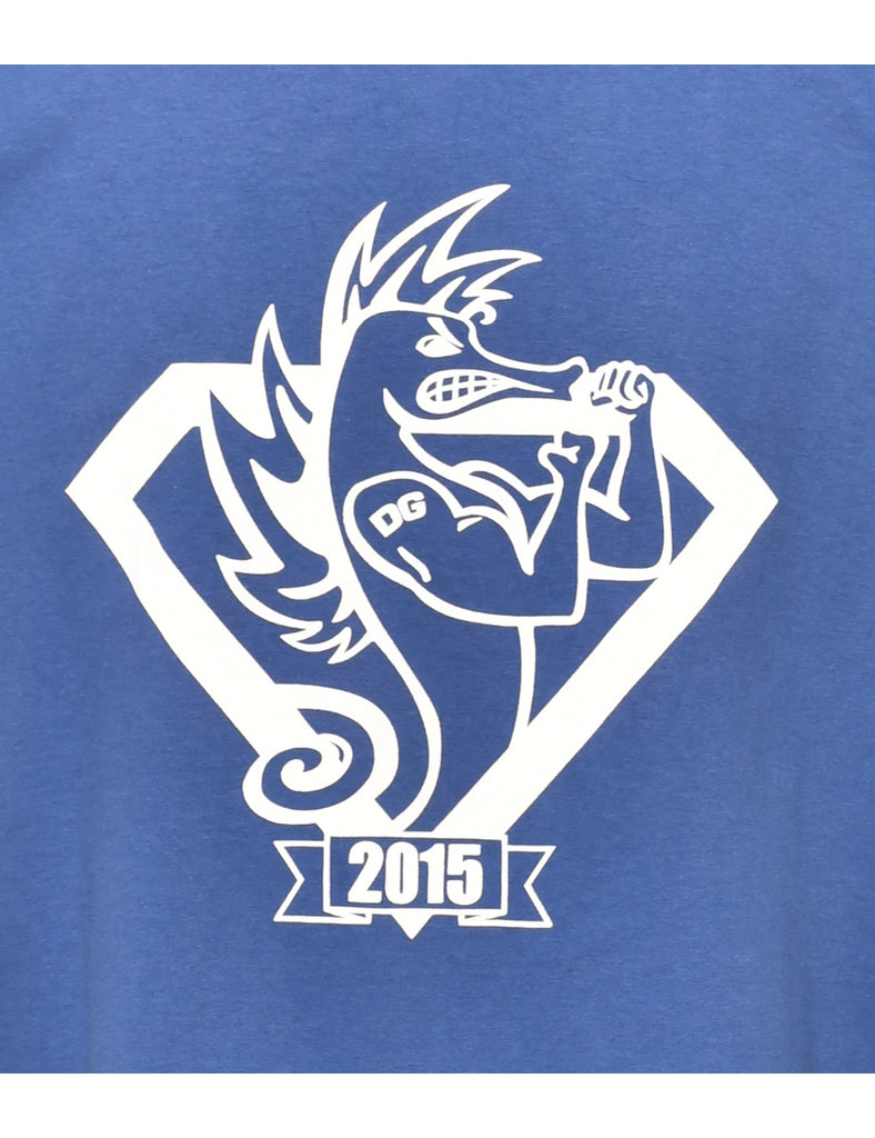 Blue Printed T-shirt - L