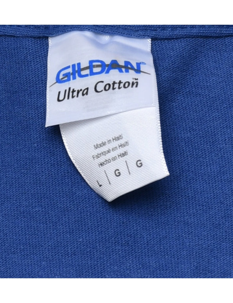 Blue Printed T-shirt - L