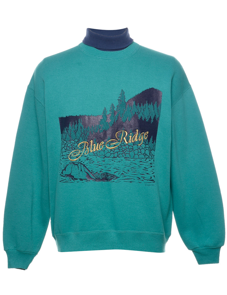 Blue Ridge Teal & Navy Sweatshirt - L