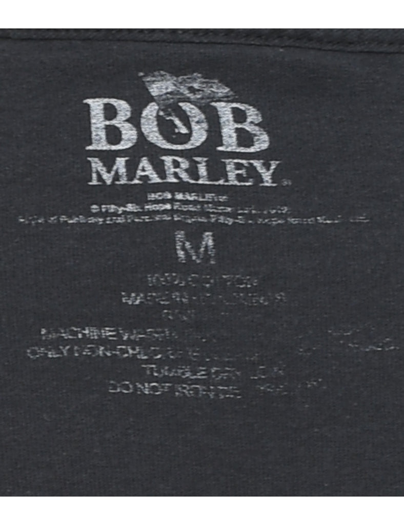 Bob Marley Printed Black T-shirt - M