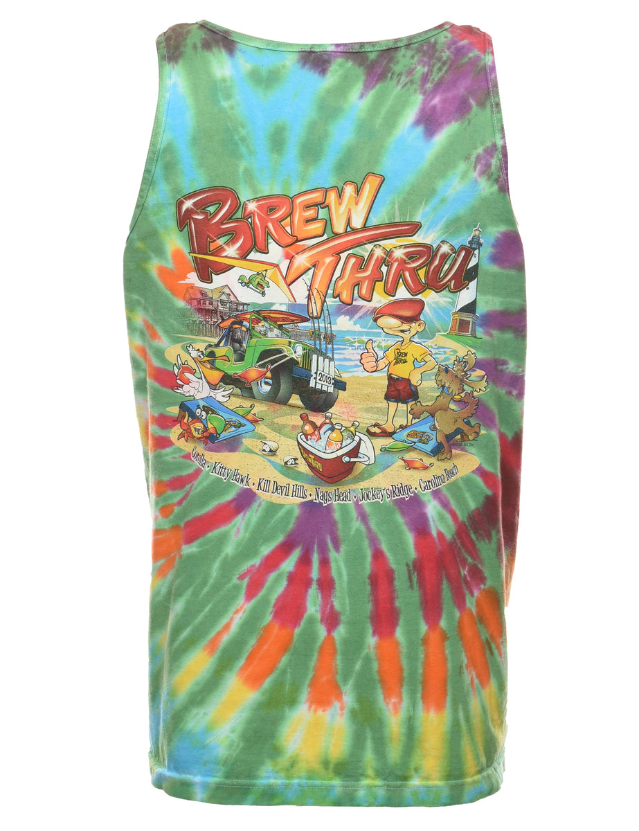 Brew Thru Tie Dye Multi Colour Vest M