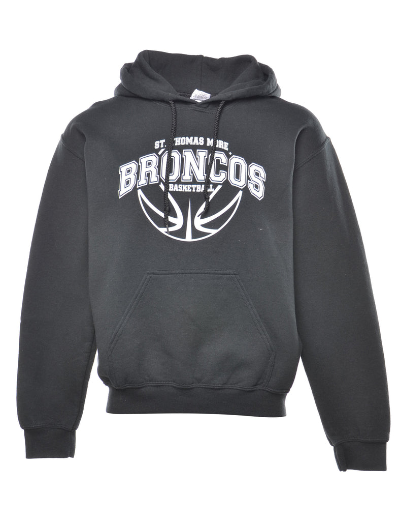 Broncos Basketball Hooded Monochrome Sports Sweatshirt - S