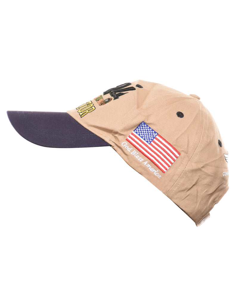 Brown Embroidered Cap - XS
