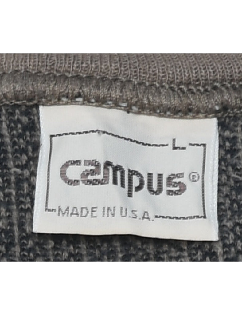 Brown & Grey Striped Sweatshirt  - L