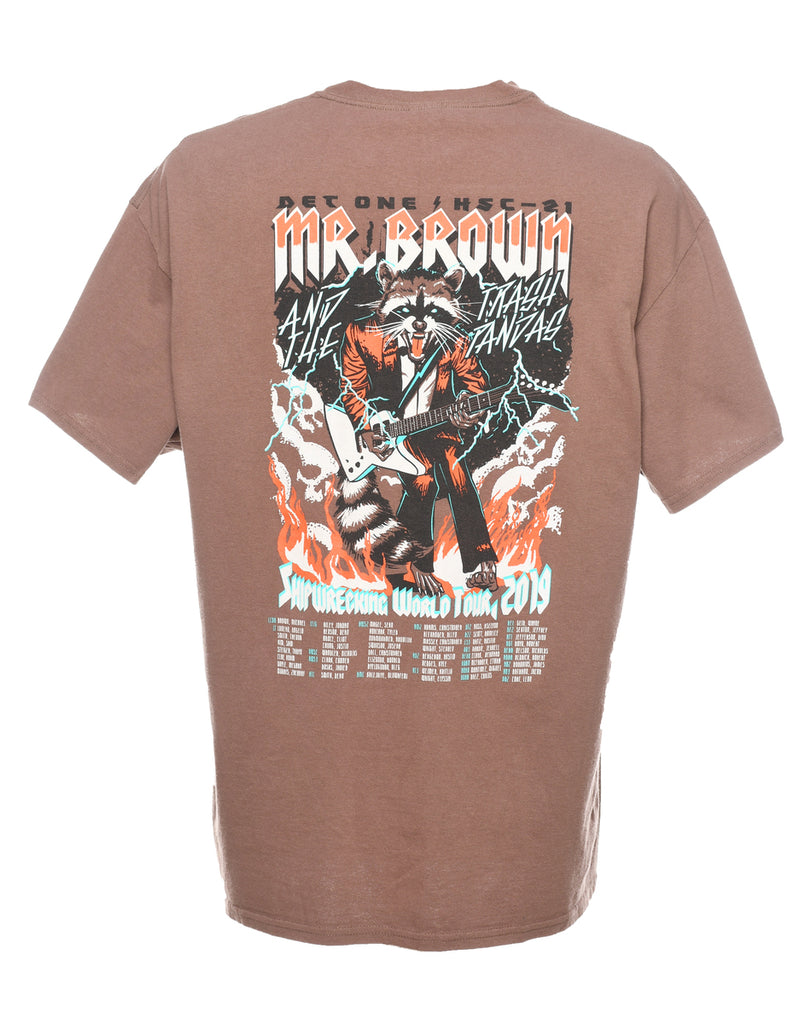 Brown Mr Brown 2017 Tour Printed T-shirt - XL