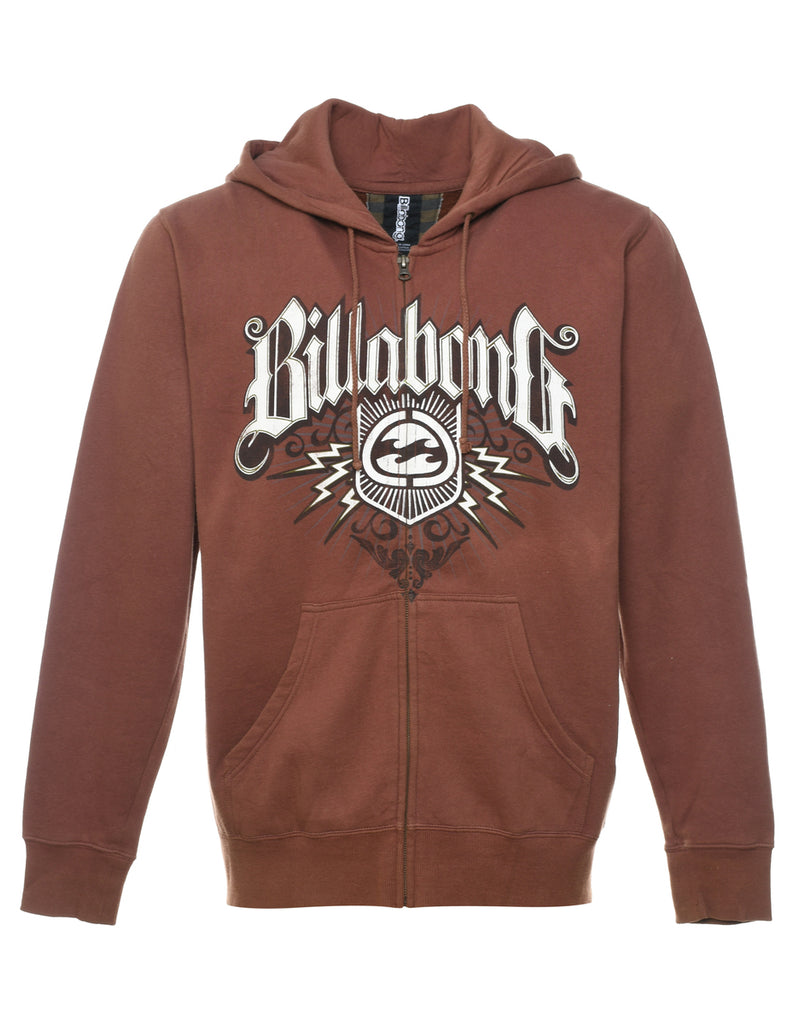 Brown Printed Billabong Hoodie - M