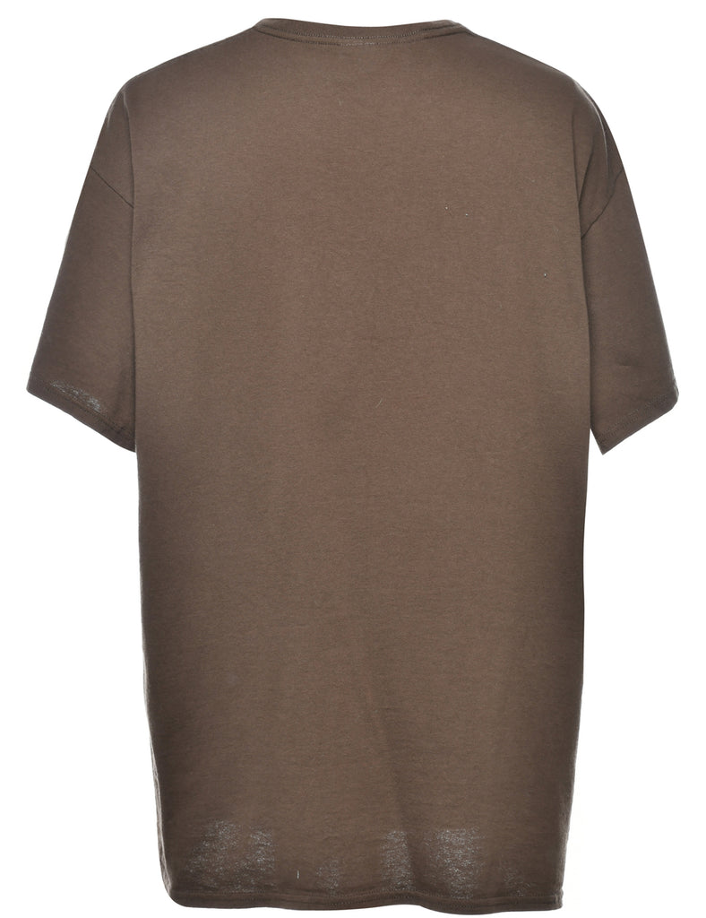 Brown Printed T-shirt - XL