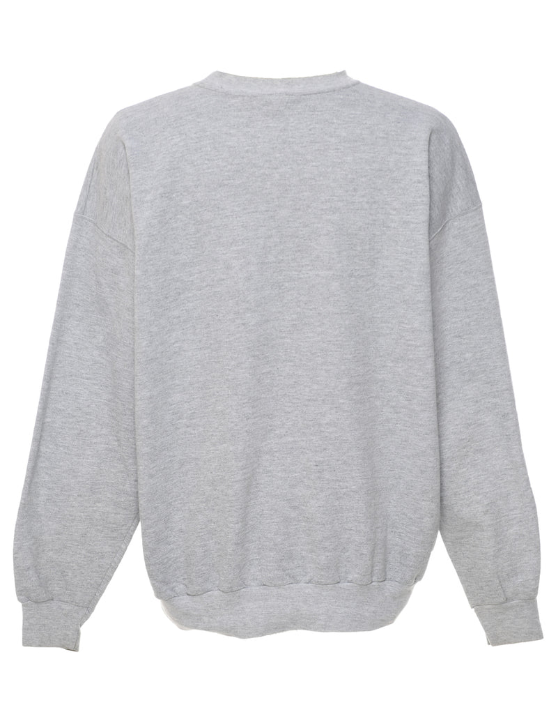 Bucknell Grey & Orange Printed Sweatshirt - XL