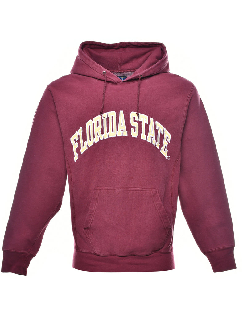 Burgundy Florida State Printed Hoodie - S