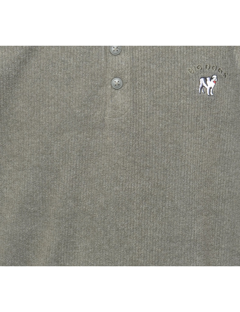 Button Front Plain Sweatshirt - XL