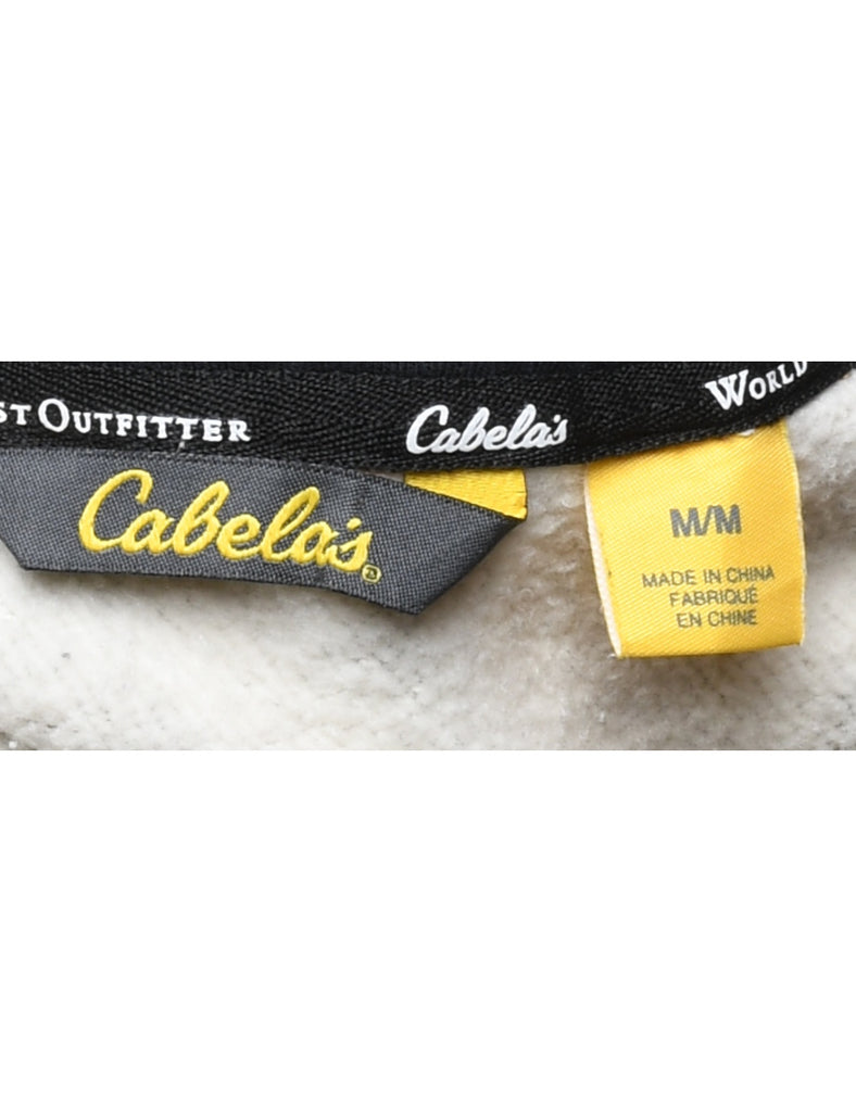 Cabela's Green Camouflage Design Hoodie - M