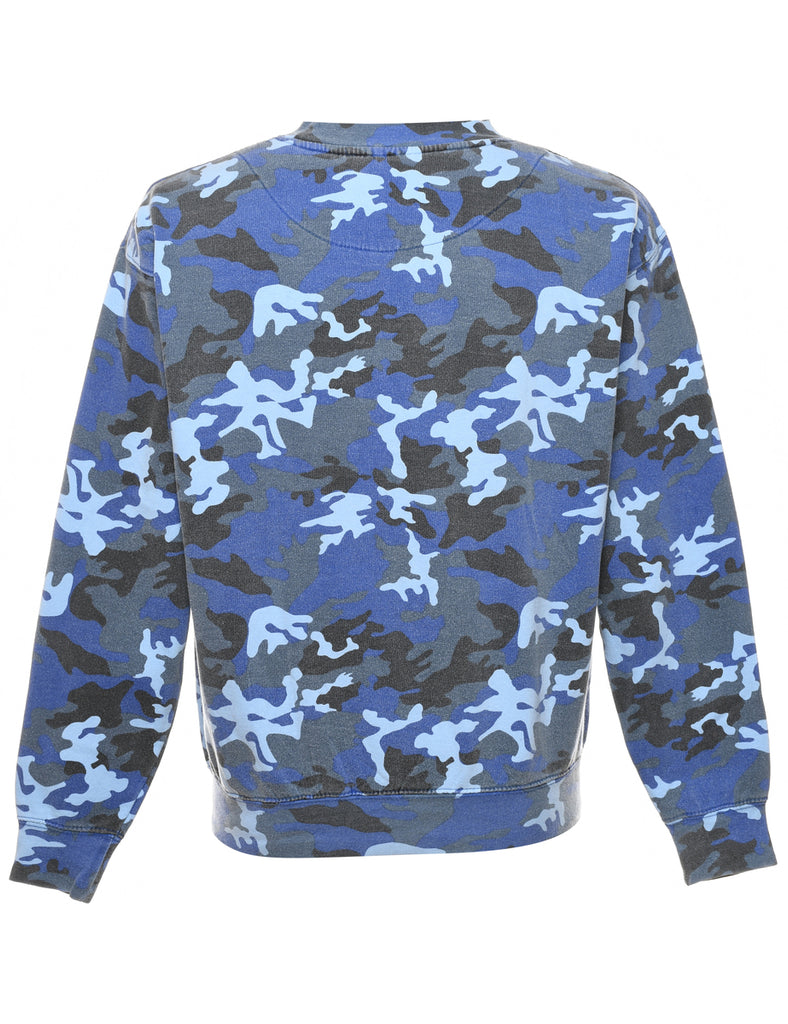 Camouflage Design Blue & Grey Sweatshirt - M