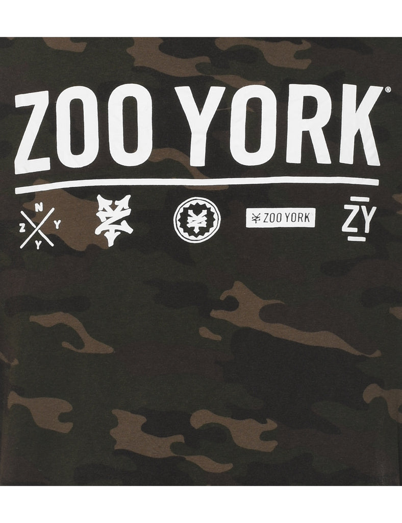 Camouflage Print Green Zoo York Printed T-shirt - M