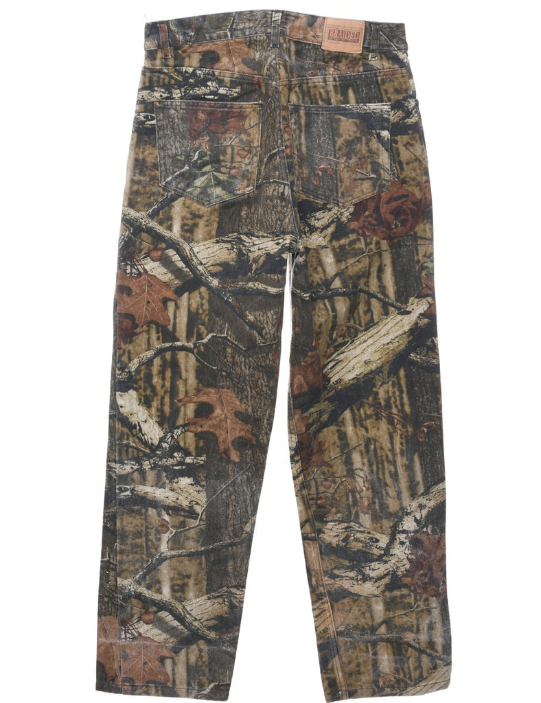 Camouflage Print Straight Fit Jeans - W32 L32