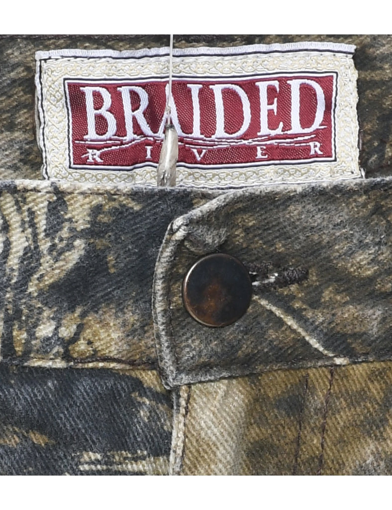 Camouflage Print Straight Fit Jeans - W32 L32