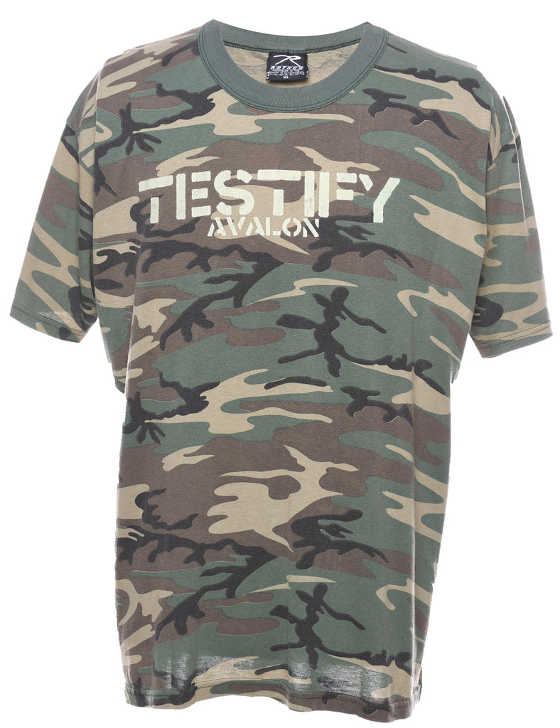 Camouflage Print T-shirt - XL