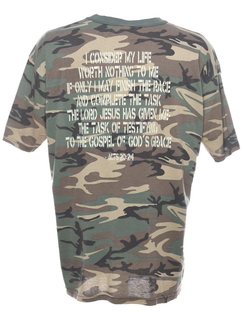 Camouflage Print T-shirt - XL