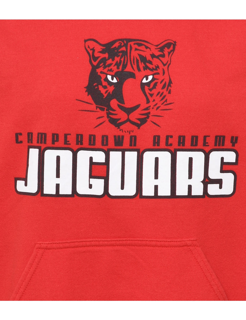 Camperdown Academy Jaguars Red Printed Hoodie - M
