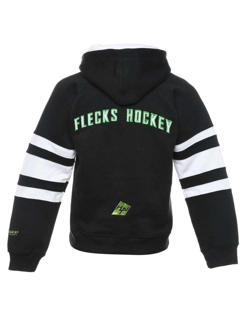 Canadian Supercamp Black & Green Hockey Design Hoodie - S