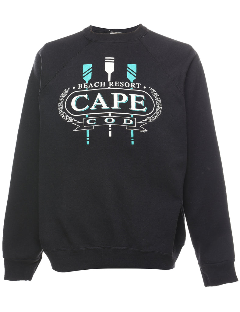 Cape Cod Dark Green Printed Sweatshirt - L