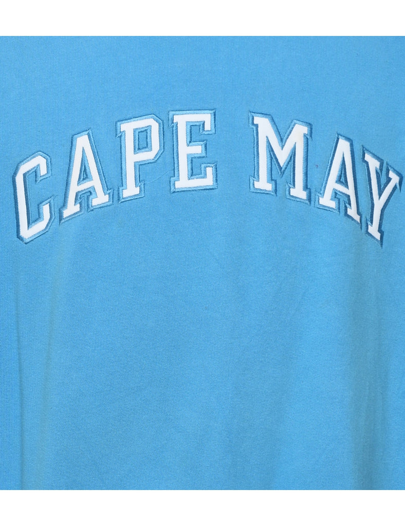 Cape May Blue Embroidered Sweatshirt - M