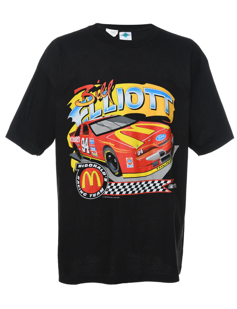 Car Racing Y2K Design Black & Red Printed T-shirt - XL