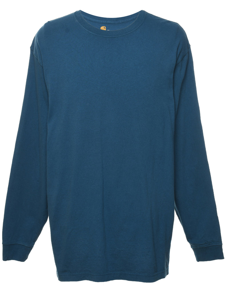 Carhartt Blue Long-Sleeve Plain T-shirt - XL
