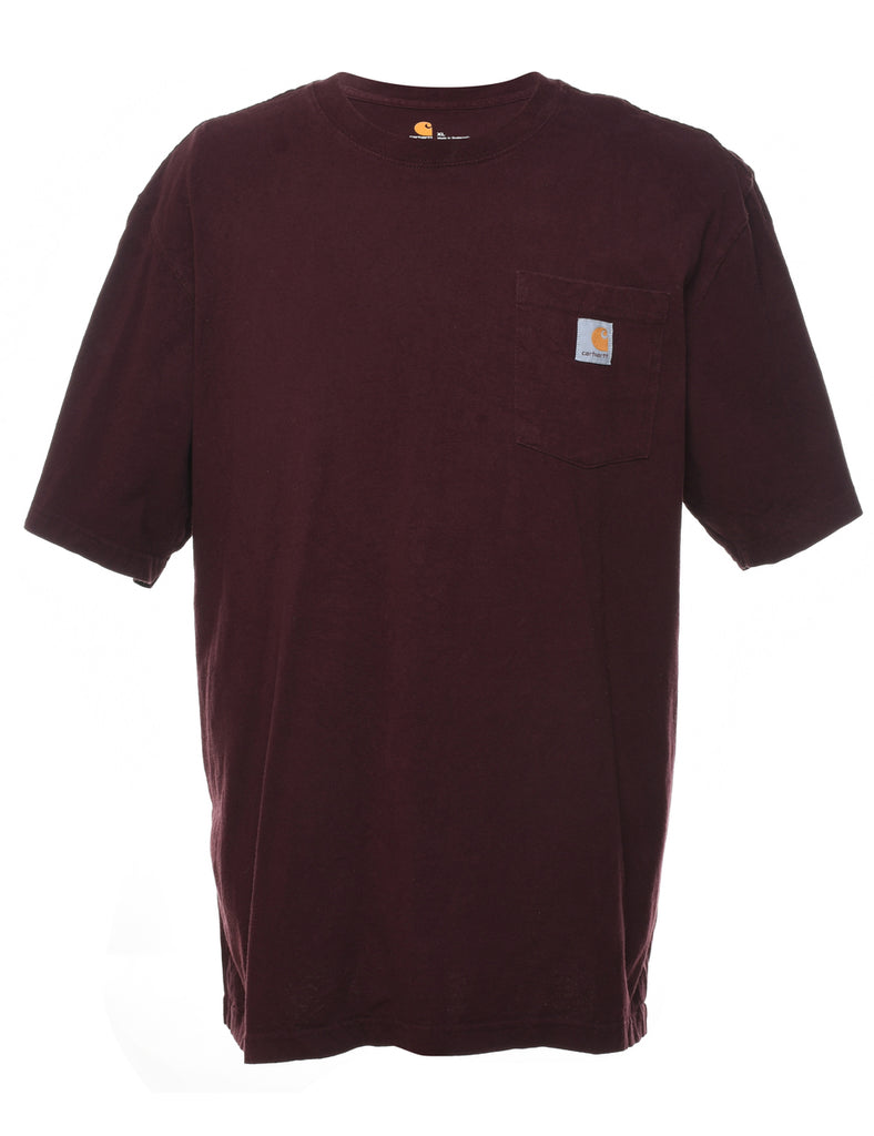 Carhartt Maroon Plain T-shirt - XL