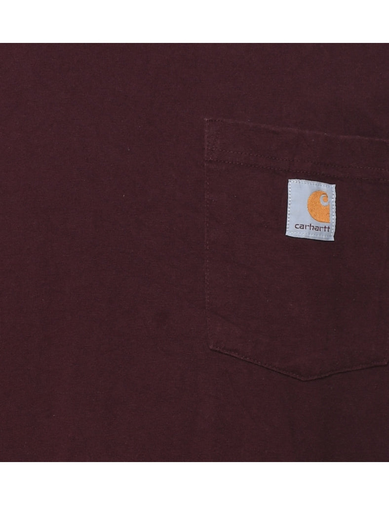 Carhartt Maroon Plain T-shirt - XL