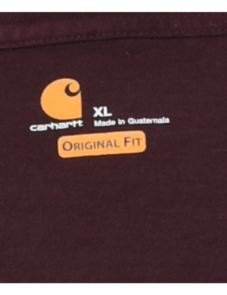 Carhartt Maroon Plain T-shirt - XL